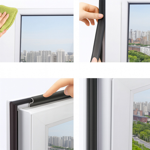 Schwarze Zugluftdichtung Ruhhy 26267