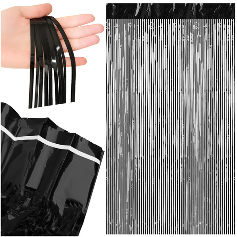 Rideau décoratif 2x1m noir Ruhhy 26172