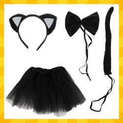Costume de chaton noir 4 pièces Kruzzel 26518