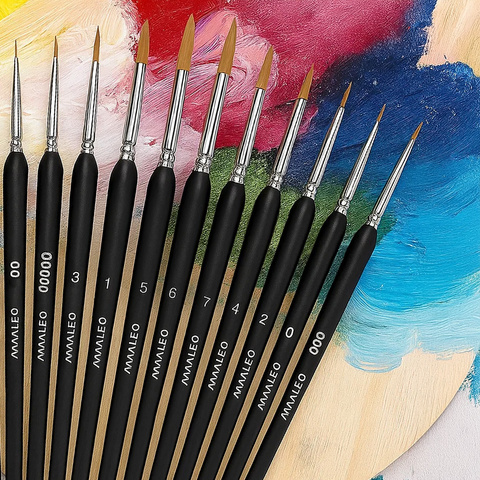 Paint brushes 11pcs with stand Maaleo 26118