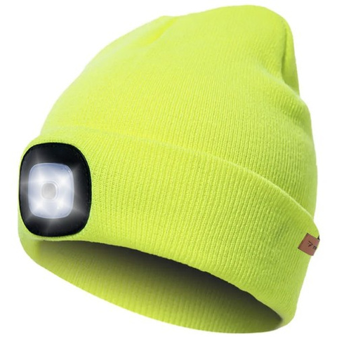 Bonnet d&#39;hiver avec lampe de poche - jaune Trizand 22664