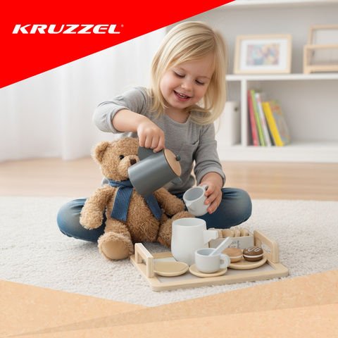 Kruzzel 26543 16-piece wooden tea set