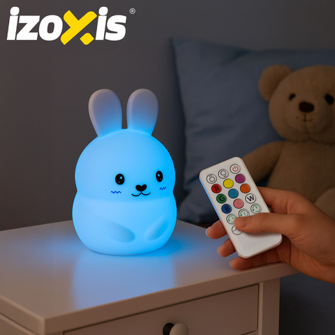 Ночной светильник RGB с пультом управления - кролик Izoxis 26204