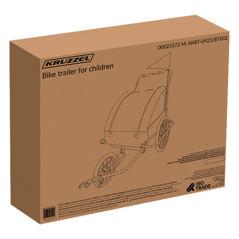 Kruzzel 25372 3in1 suspension bike trailer