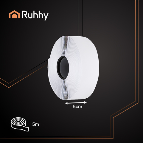 Selbstklebendes Klettband 5mx5cm weiß Ruhhy 25807