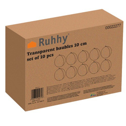 Transparent baubles 10cm set of 10 Ruhhy 22277