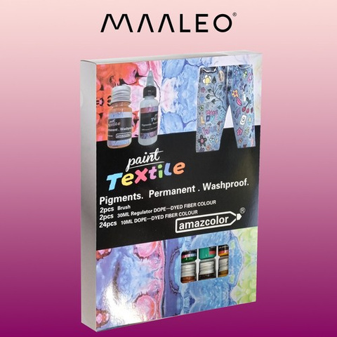 Fabric paints - 24 pcs. 300ml Maaleo 22948