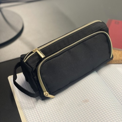 Double extendable pencil case - black Maaleo 24502