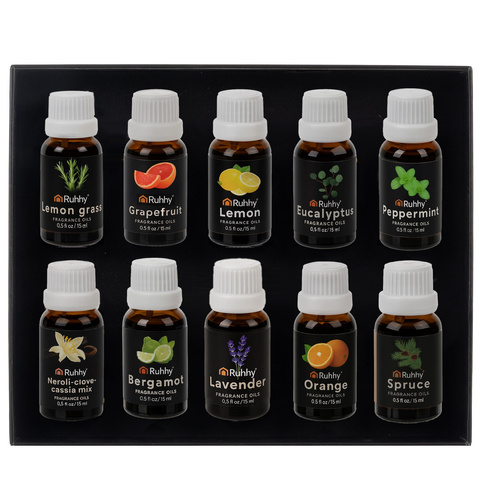 Kvapieji aliejai - 10 vnt. rinkinys, 15 ml, Ruhhy 21938