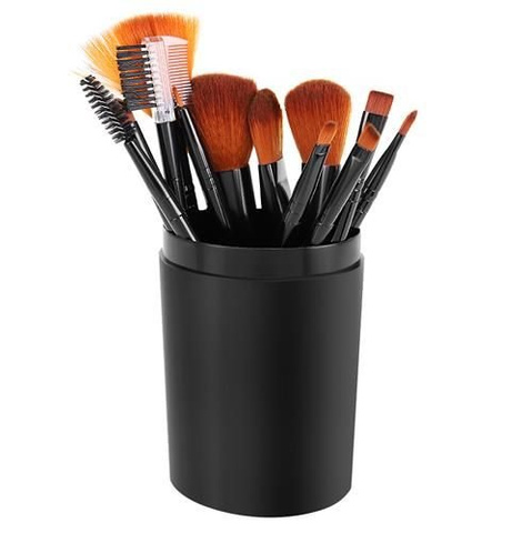 Make-up-Pinsel 12 Stück schwarz - Set