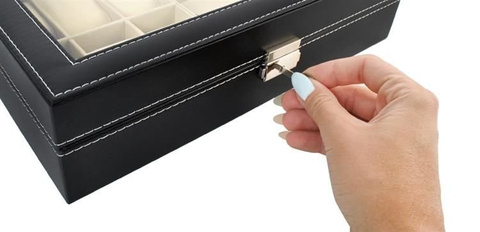 Organisateur de montres et de lunettes noir
