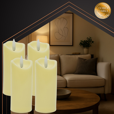 LED Kerze/Einsatz 12,5x5cm 4Stk Ruhhy 26485