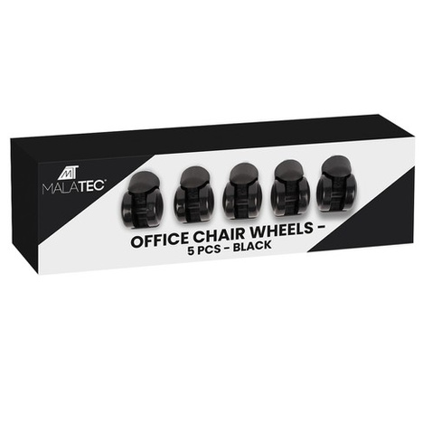 Roues de chaise de bureau - 5 pcs - noir 