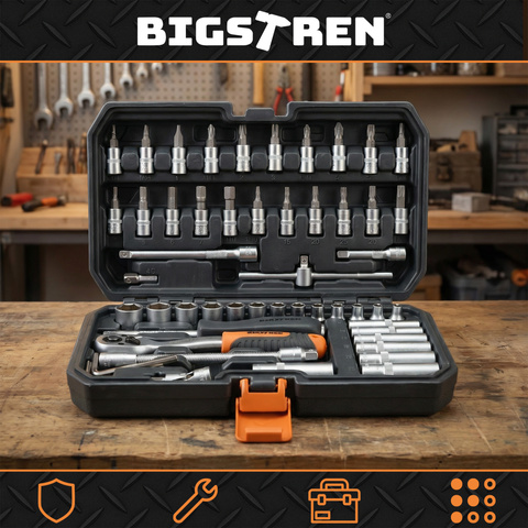 Tool set in a 56-piece case. Bigstreen 26845