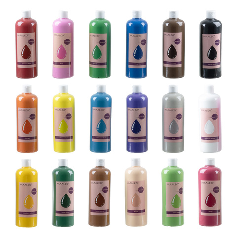 Poster paints - set of 18 pcs x 500 ml Maaleo 26341