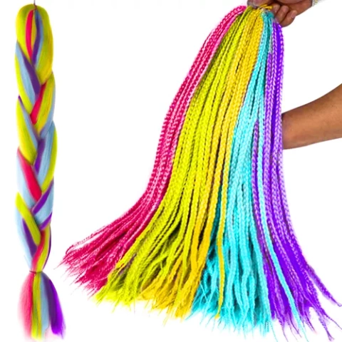 Tresses arc-en-ciel cheveux synthétiques Soulima 23571