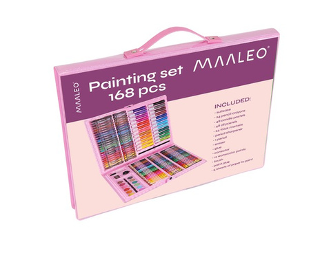Painting set in a suitcase 168 pcs pink