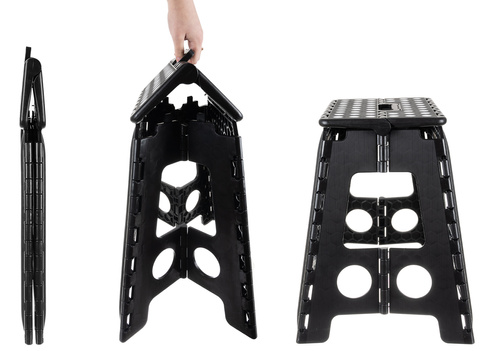 Folding stool black and white 39cm