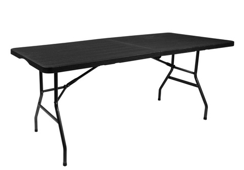 Table de jardin pliante, noire, 180 cm