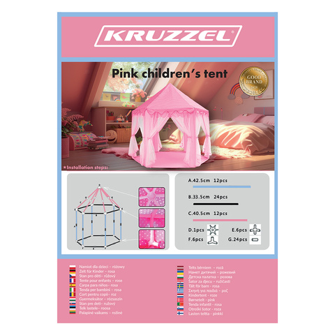 Children's tent pink Kruzzel 23869