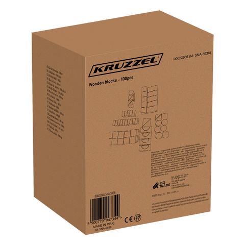 Blocs en bois - 100 pcs. Kruzzel 22666