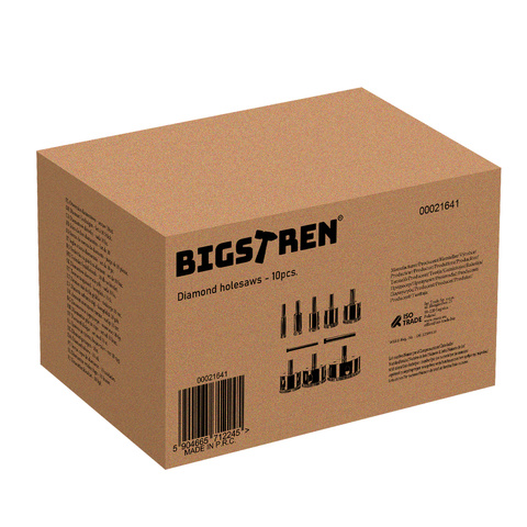 Otwornice diamentowe- zestaw 10szt. Bigstren 21641