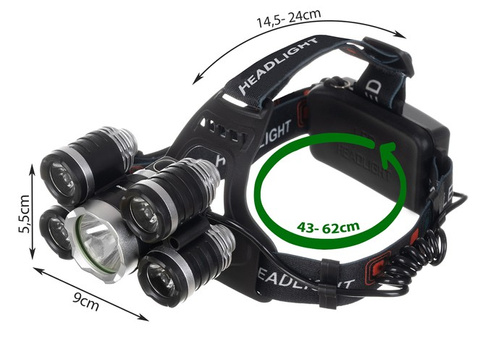 5 x T6 CREE LED priekinis žibintas