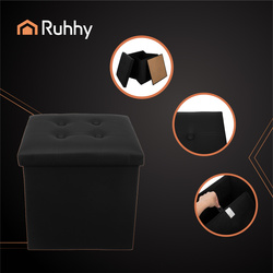 Pouf pliant noir Ruhhy 25779