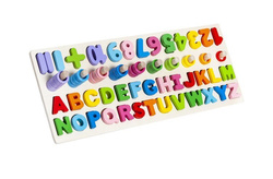 Alphabet- und Zahlenpuzzle aus Holz