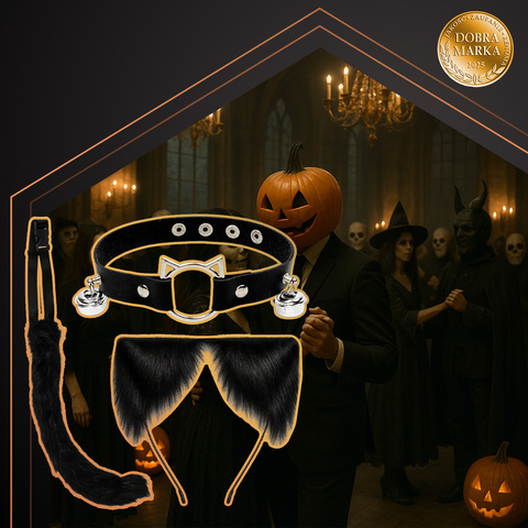 Costume chat/renard 3 pièces, noir, Ruhhy 26587