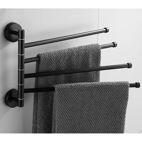 Bathroom Towel Rack - Black Ruhhy 24474