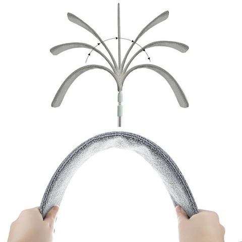 Telescopic dust brush with two attachments