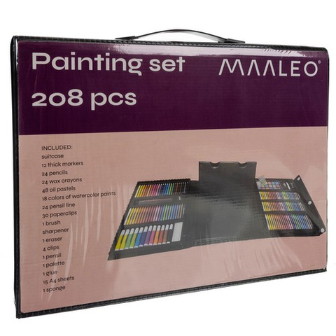 Coffret de peinture dans une valise - 208 pièces Maaleo 21645