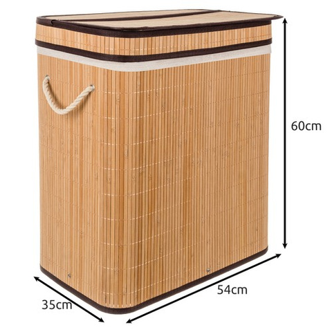 Bamboo laundry basket - two-chamber Ruhhy 24269