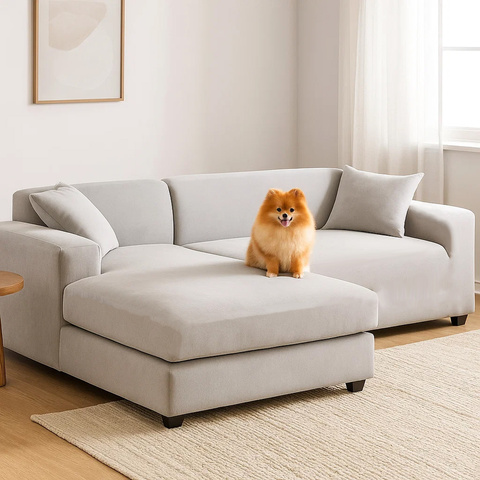 Housse de canapé Ruhhy 26182 190-230 cm gris clair