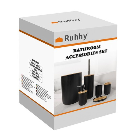 Bathroom accessories set - black Ruhhy24636