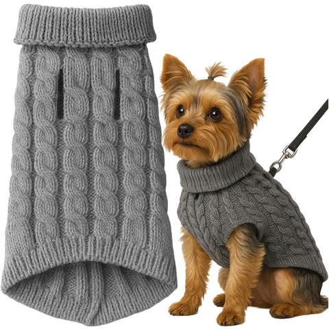 Hunde-/Katzenkleidung Größe M grau Purlov 26217
