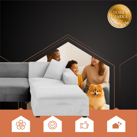 Ruhhy 26035 světle šedý potah na pohovku 145-185 cm