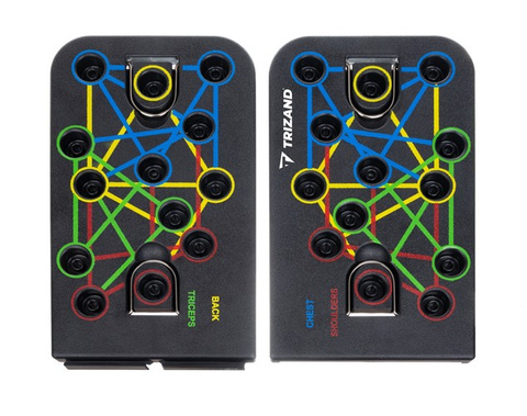 Push-up board/grip with ropes