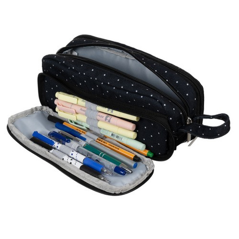 Triple foldable pencil case - black Maaleo 24511