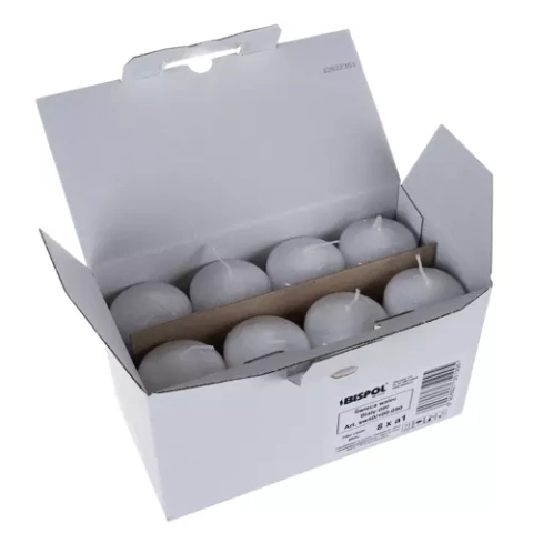 Weiße Zylinderkerze - Set mit 8 Stück.