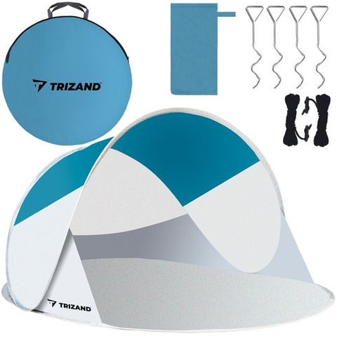 Beach tent 220x120x90cm - turquoise - gray 