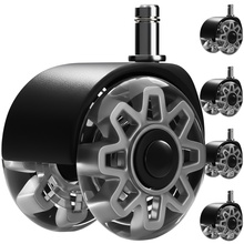 Roulettes grises pour chaise pivotante, lot de 5. Ruhhy 25280