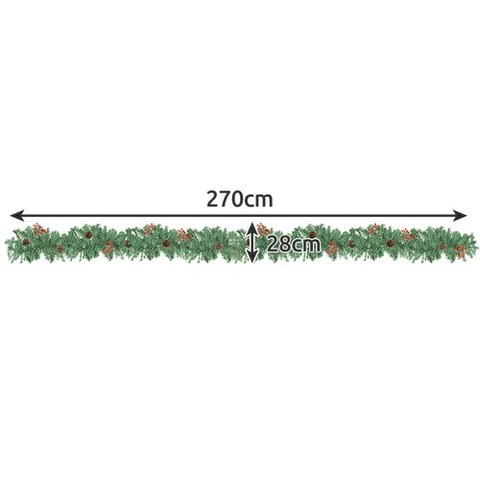Christmas tree garland 2.7m HQ with lights Ruhhy 22325