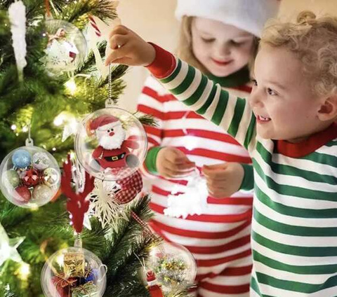 Transparent baubles 10cm set of 10 Ruhhy 22277