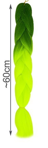 Synthetic hair braids ombre green/neonW10344