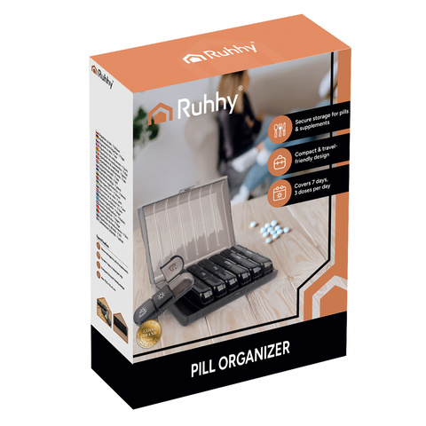Ruhhy 26346 7-day medication organizer