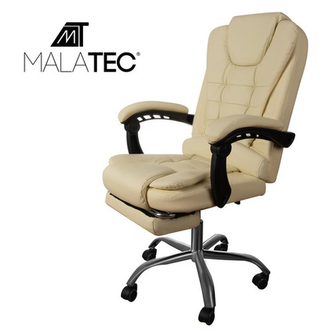 Chaise de bureau avec repose-pieds - beige Malatec 23287