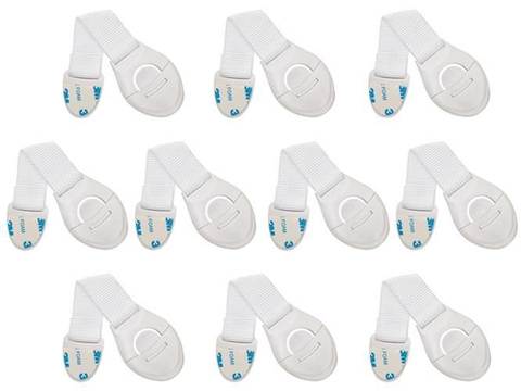 Serrure de sécurité pour armoires, lot de 10 pièces, blanche