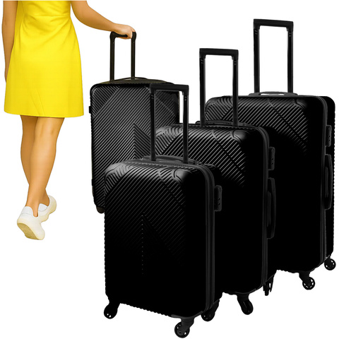 3 viename lagaminų rinkinys – juodas Trizand 26661